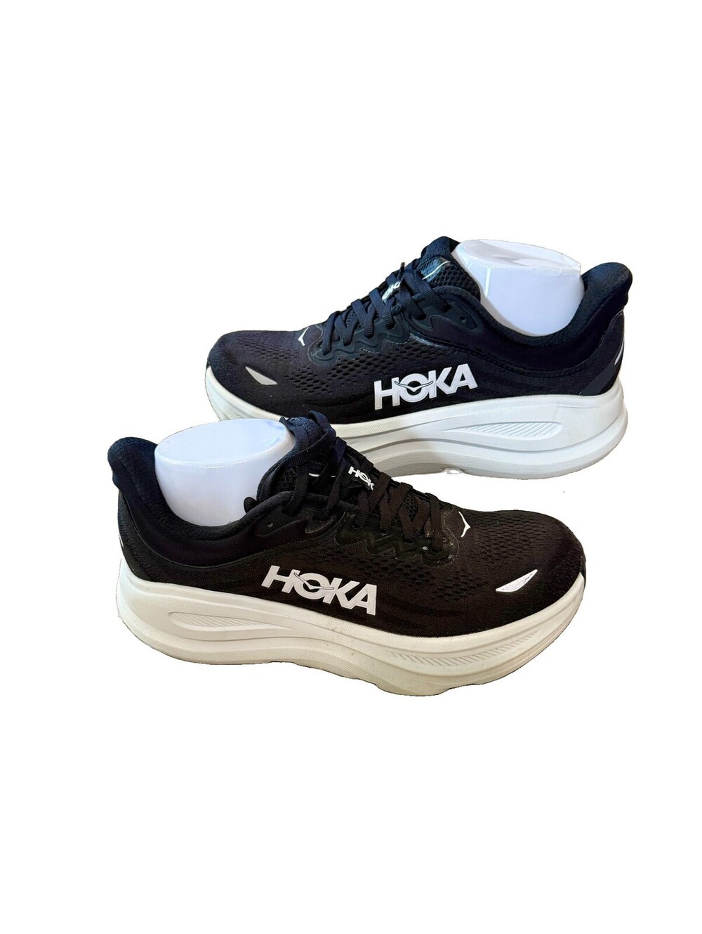 Hoka Men’s Size 8D  One One HOKA Bondi 9 Black White Free Shipping